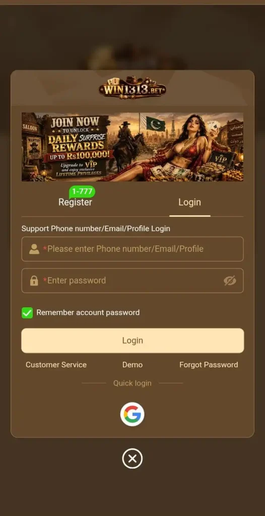 Win1313 Login